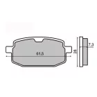 Tárcsafék betét, Organikus, 61.5x28x7.3 mm, Fantic Motor, PGO, Yamaha, MBK, MZ - MUZ