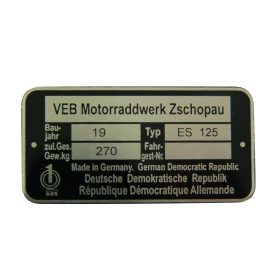 Típustábla /es125/