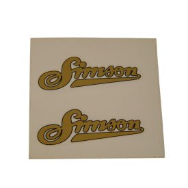   Benzintank matrica, "Simson", sárga, fekete szélű, Simson SR2, SR2E