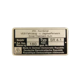 Típustábla típustábla, Sr4-1, Simson SR4-1