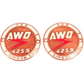   Benzintank embléma, "AWO 425 S" felirattal, párban, Simson AWO 425T