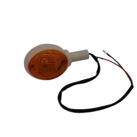   Irányjelző kormányvégbe, ovális, fehér, narancssárga búrával, Simson KR51, SR4-2, SR4-3, SR4-4, MZ ES 175, ES 175/2