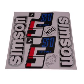 Matrica Klt. S51 12V Fehér-Ezüst-Kék, Simson S51