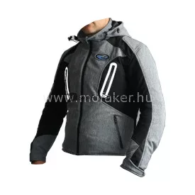 Motoros kabát, Erik, fekete/szürke