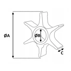   Vízpumpa-járókerék Yamaha 25–50 LE külmotorhoz, 6H4-44352-00