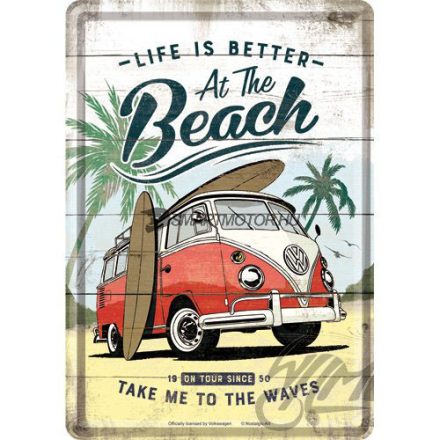 Fém képeslap, 14X10cm BULLI BEACH 10328