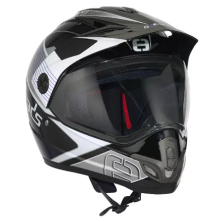 Speeds X-Street Black Silver Blue XS cross + plexi bukósisak