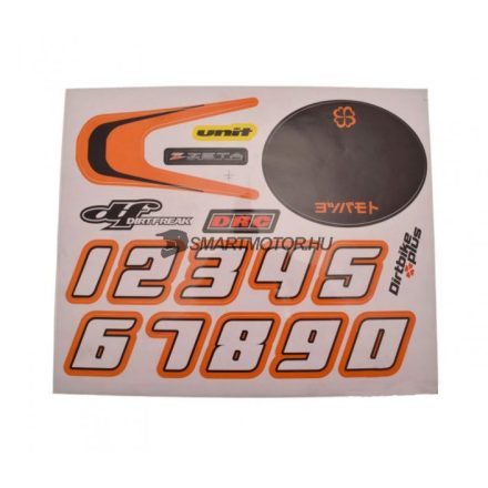 Embléma matrica szett, Cross / Dirt motorra (narancs sárga)