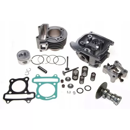 GY6 80cc komplett hengerszett hengerfejjel, 47 mm, 4T
