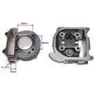 GY6 80cc komplett hengerszett hengerfejjel, 47 mm, 4T