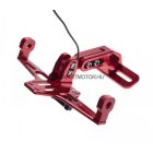 Rendszámtábla tartó konzol + világítás, piros  (UNIVERZÁLIS)