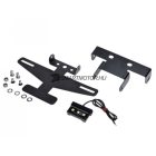 Rendszámtábla tartó konzol + világítás, fekete (UNIVERZÁLIS)