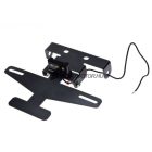 Rendszámtábla tartó konzol + világítás, fekete (UNIVERZÁLIS)