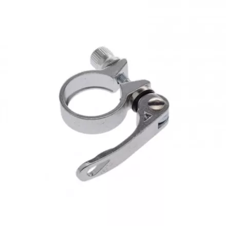 Nyereg cső bilincs, gyors záras 34,9mm ezüst (bicikli kerékpár)