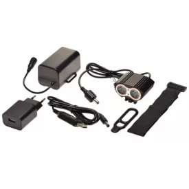   Első lámpa, LED dupla lencse, USB C + 220V töltés, Powerbank, külső akku, kerékpár bicikli