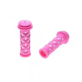 Bicikli kerékpár markolat pink-fehér (2db)