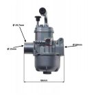 Karburátor komplett, Hercules, KTM, Puch, Sachs INLET 15 mm