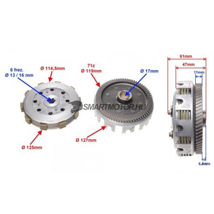 kuplung komplett szett, AM6 motorblokk